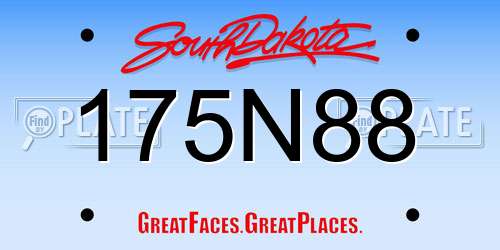 175N88 South Dakota License Plate