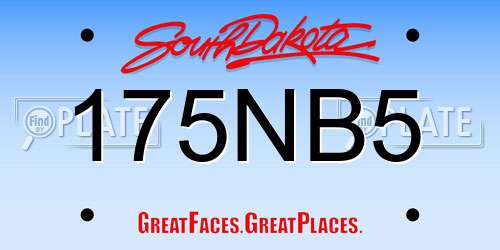 175NB5 South Dakota License Plate