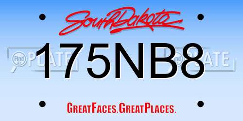 175NB8 South Dakota License Plate