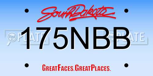 175NBB South Dakota License Plate