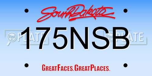 175NSB South Dakota License Plate