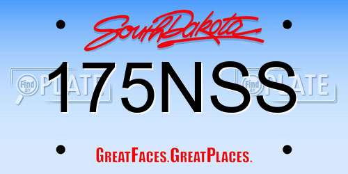 175NSS South Dakota License Plate