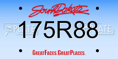 175R88 South Dakota License Plate