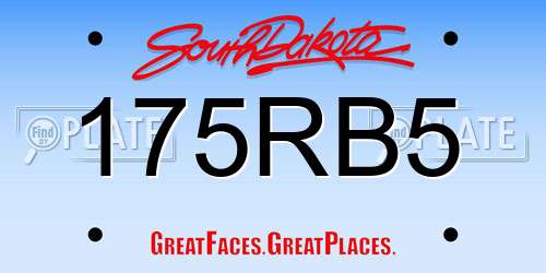 175RB5 South Dakota License Plate