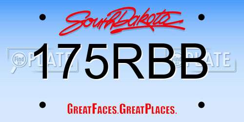 175RBB South Dakota License Plate