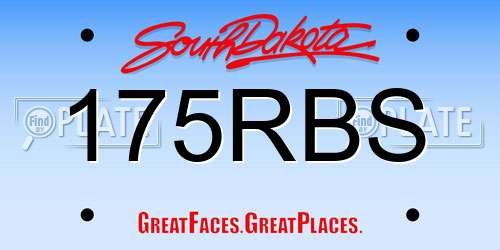 175RBS South Dakota License Plate