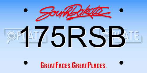 175RSB South Dakota License Plate