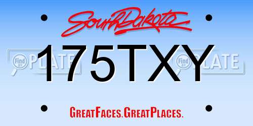 175TXY South Dakota License Plate