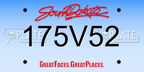 175V52 South Dakota License Plate