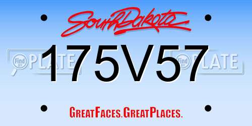 175V57 South Dakota License Plate