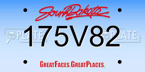 175V82 South Dakota License Plate