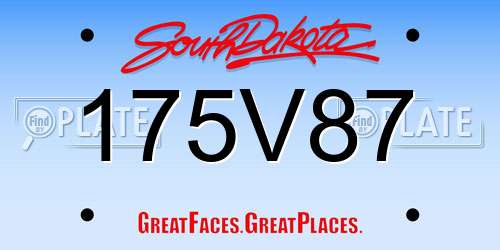 175V87 South Dakota License Plate