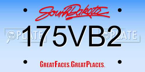 175VB2 South Dakota License Plate