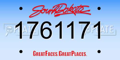 1761171 South Dakota License Plate