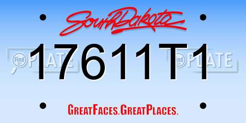 17611T1 South Dakota License Plate