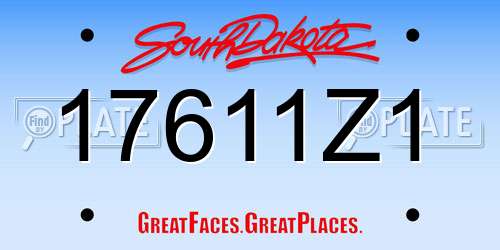 17611Z1 South Dakota License Plate