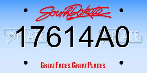 17614A0 South Dakota License Plate