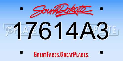 17614A3 South Dakota License Plate