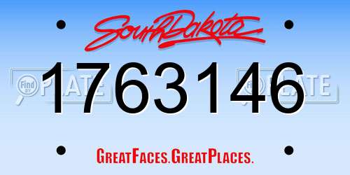 1763146 South Dakota License Plate