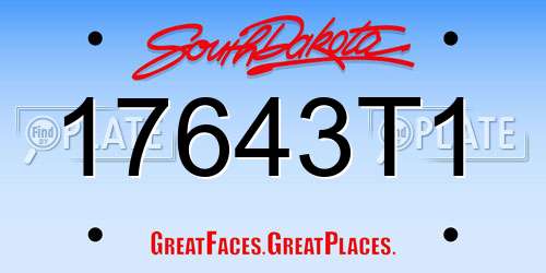 17643T1 South Dakota License Plate