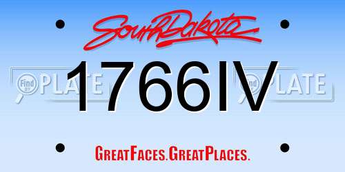 1766IV South Dakota License Plate