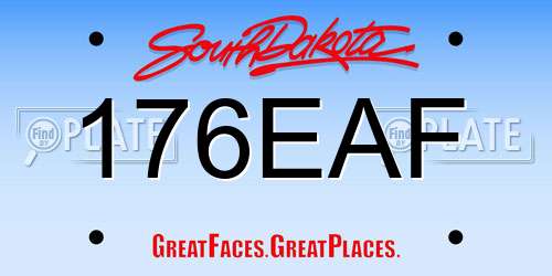 176EAF South Dakota License Plate