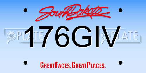 176GIV South Dakota License Plate
