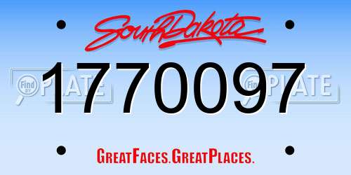 1770097 South Dakota License Plate