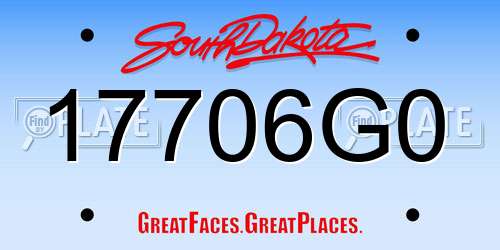 17706G0 South Dakota License Plate