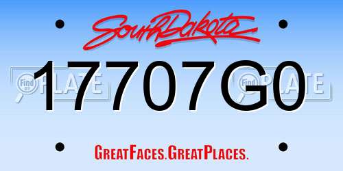 17707G0 South Dakota License Plate