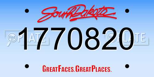 1770820 South Dakota License Plate