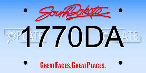 1770DA South Dakota License Plate
