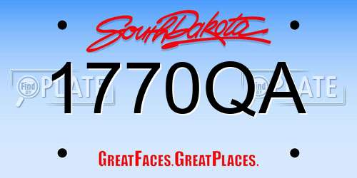1770QA South Dakota License Plate