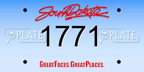 1771 South Dakota License Plate