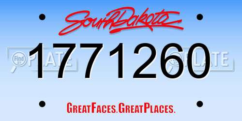 1771260 South Dakota License Plate