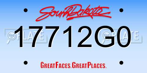 17712G0 South Dakota License Plate