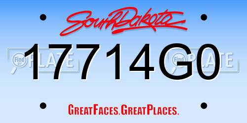 17714G0 South Dakota License Plate