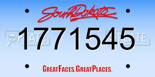 1771545 South Dakota License Plate