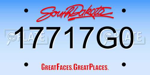 17717G0 South Dakota License Plate