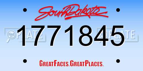 1771845 South Dakota License Plate