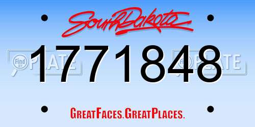 1771848 South Dakota License Plate