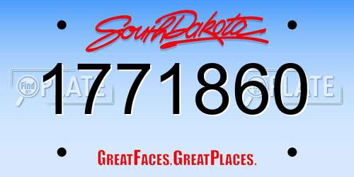 1771860 South Dakota License Plate
