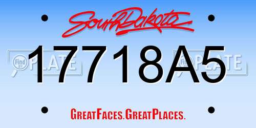 17718A5 South Dakota License Plate