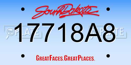17718A8 South Dakota License Plate