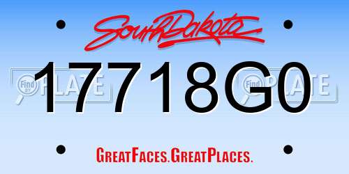 17718G0 South Dakota License Plate