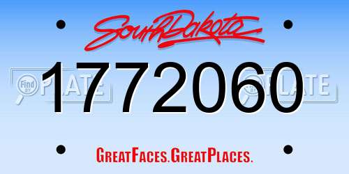 1772060 South Dakota License Plate
