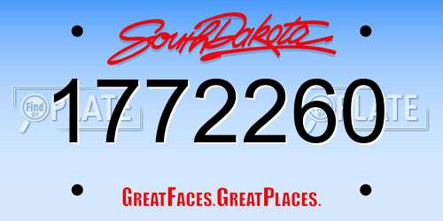 1772260 South Dakota License Plate