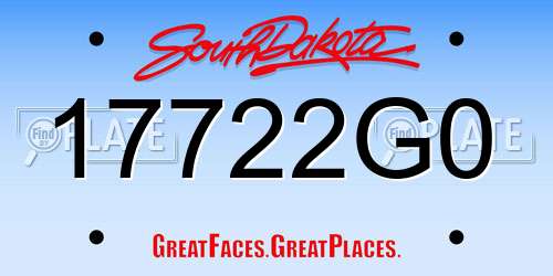 17722G0 South Dakota License Plate