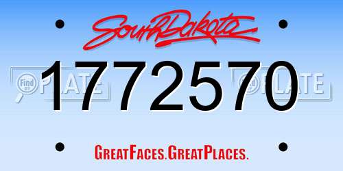 1772570 South Dakota License Plate