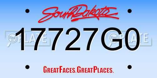 17727G0 South Dakota License Plate